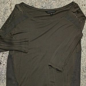 Army Green 3/4 Sleeve Blouse